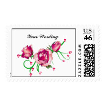 Pink Rose Personalized Postage Stamp