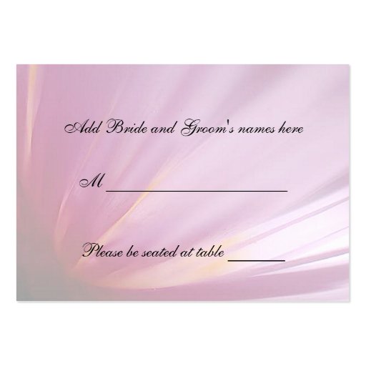 Pink Rose Petal Seating Place Card Business Card Template (front side)