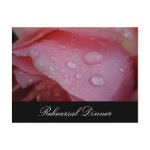 Pink rose petal wedding rehearsal invitation postcards by Floralwedding Pink rose petal wedding rehearsal invitation postcards