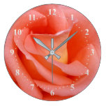 pink rose petals large clock