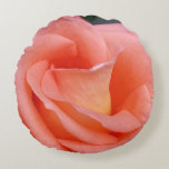 pink rose petals round pillow