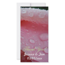 Pink Rose Petals wedding Photo Cards