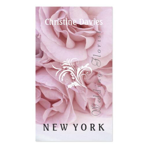 Pink rose photograhy, weddin florist business cards