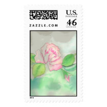 Pink Rose Postage Stamp stamps