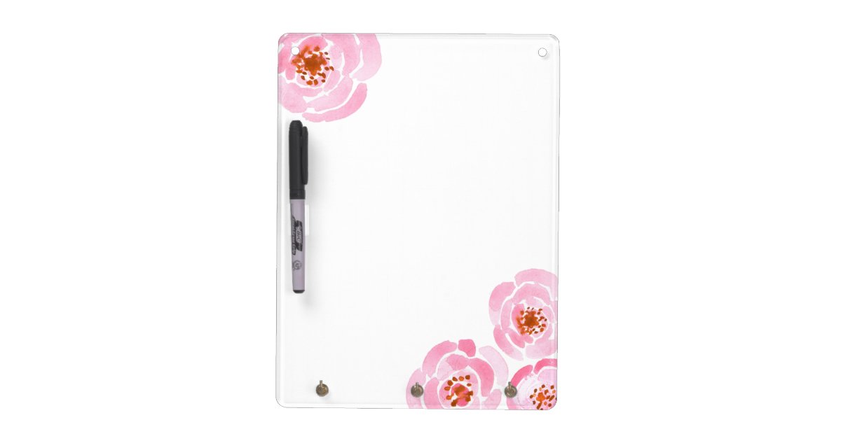 Pink Rose Print DryErase Board Zazzle