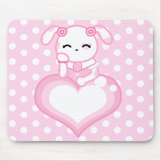 Pink Rose Puppy Mousepad mousepad