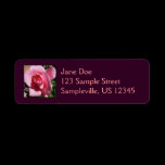 Pink Rose Return Address Label