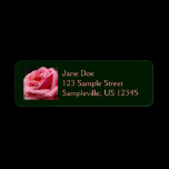 Pink Rose Return Address Label