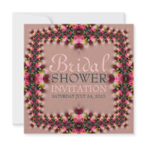 Pink Rose Romance Bridal Shower Invitation