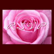 Pink Rose RSVP Personalized Rose Cards invitations