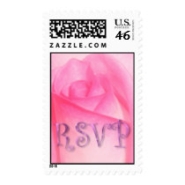 Pink Rose RSVP Postage postage