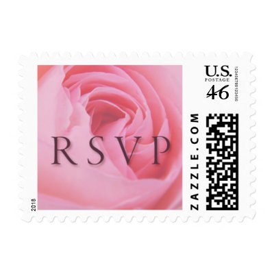 Pink Rose RSVP Small Postage