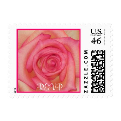 Pink Rose RSVP Stamp