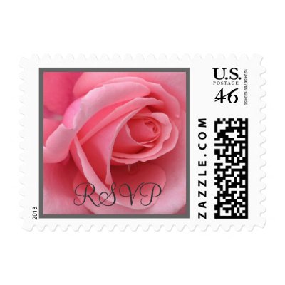 Pink Rose RSVP Stamp(small size stamp)
