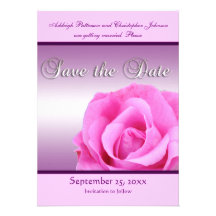 Pink Rose Save the Date Announcement