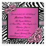 Pink Rose Sweet Sixteen Personalized Invites