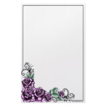 Pink Rose Tattoo Valentine Stationery