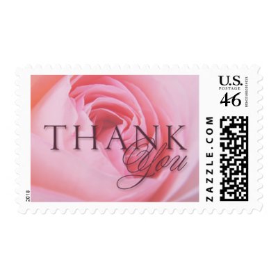 Pink Rose Thank You Medium Postage stamp