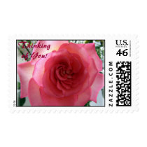 Pink Rose, Thinking of You! postage