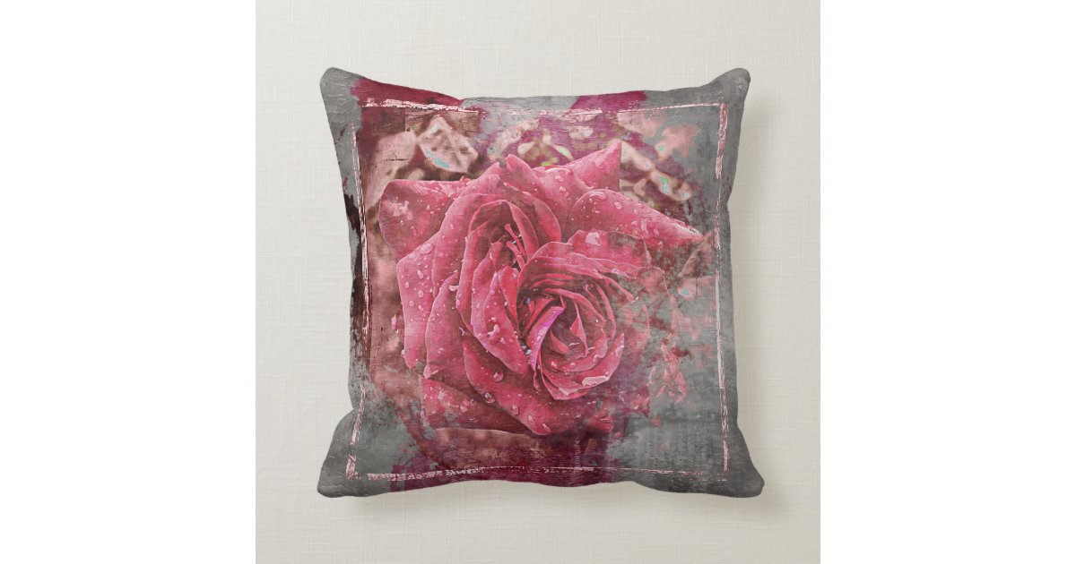 Pink Rose Throw Pillow Zazzle