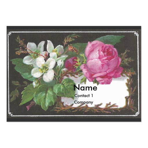 Pink Rose Victorian Trade Card Business Card Template