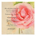 Pink rose, vintage wedding invitation invitations