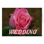 Pink Rose Wedding Card
