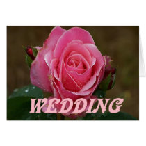 Pink Rose Wedding Card