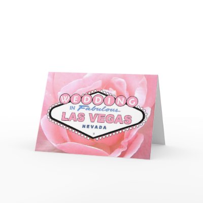 Pink Rose WEDDING in Las Vegas Card by vegasdusoleil