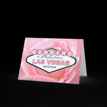 Pink Rose WEDDING in Las Vegas Card