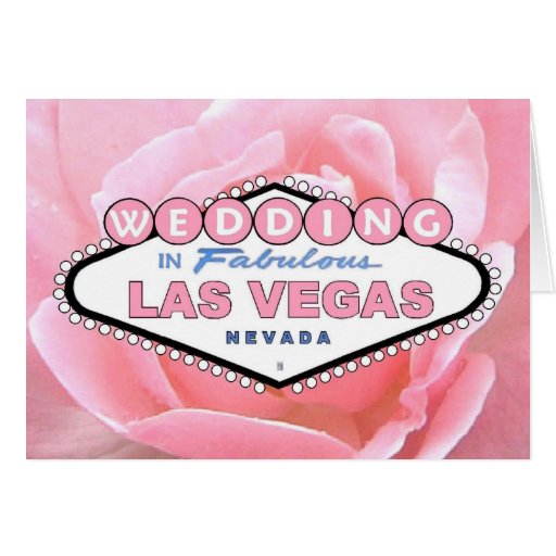 Pink Rose WEDDING in Las Vegas Card