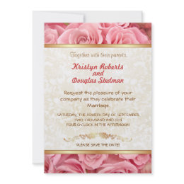 Pink Rose - Wedding Invitation invitation