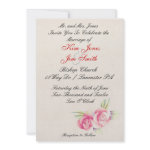 pink rose wedding invitations