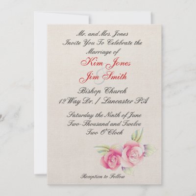 pink rose wedding invitations by simple designs