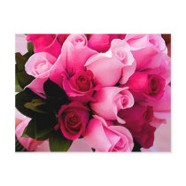 Pink Rose Wedding Note Post Cards postcards