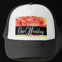 Pink Rose Wedding Painting Art - Multi hats