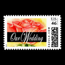 Pink Rose Wedding Painting Art - Multi postage