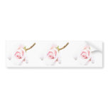 Pink Rose with rain drops Bumper Sticker