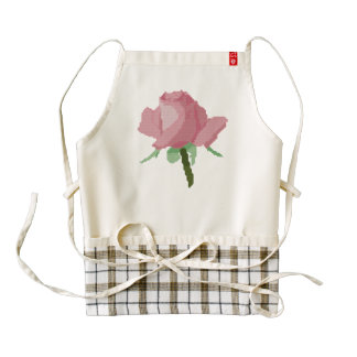 Pink Rose Zazzle HEART Apron