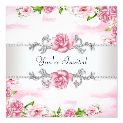 Pink Roses All Occasion Party Invitations