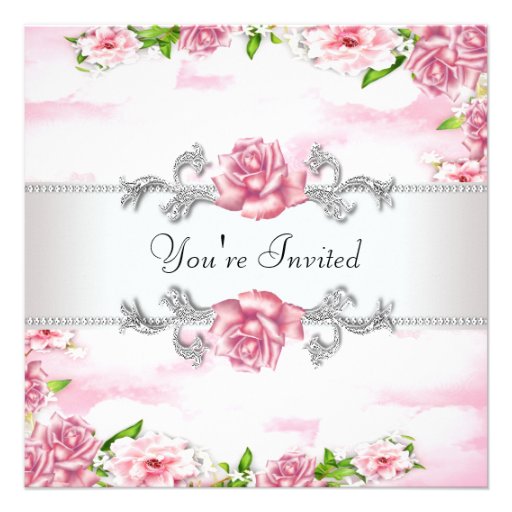 Pink Roses All Occasion Party Invitations