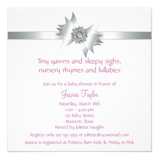 Pink Roses Baby Girl Baby Shower Invitations
