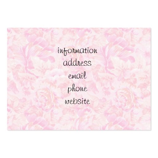 Pink Roses Background Business Card (back side)