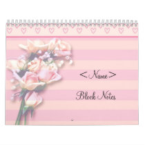 Pink Roses Block Notes calendars by elenaind Pink Roses Block Notes calendars