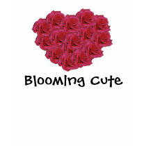 Pink roses "blooming cute" womens t-shirt by Rowood Pink roses "blooming cute" womens t-shirt