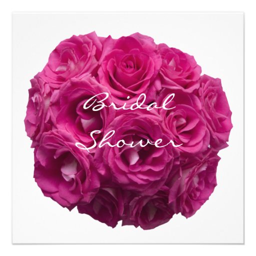 Pink Roses Bridal Shower Invitation Template