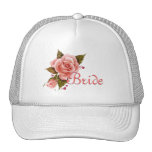 Pink Roses Bride Baseball cap Mesh Hats