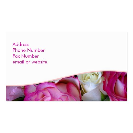 Pink Roses Business Card (back side)