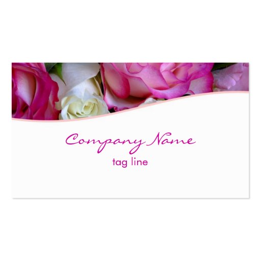Pink Roses Business Card (front side)