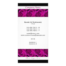 pink roses business cards template - customizable custom photo card